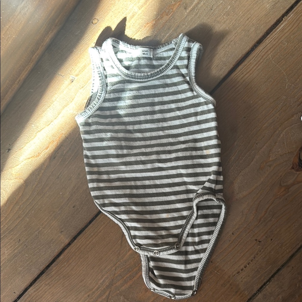 Striped Gray Kids One Piece